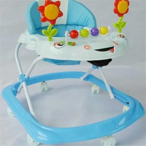 Baby walker, anti-O-leg, anti-rollover stroller, baby can ride on the walker square plate walker