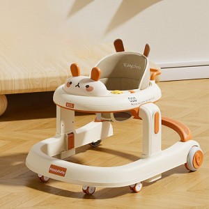 婴儿学步车防型腿防侧翻6-18个月宝宝音乐可坐可推助步学行车