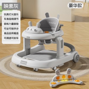 婴儿学步车防型腿防侧翻6-18个月宝宝音乐可坐可推助步学行车