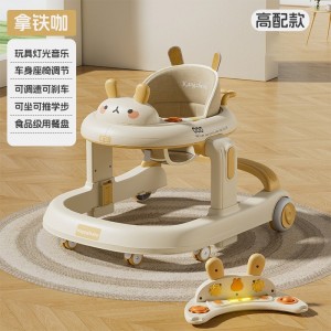 婴儿学步车防型腿防侧翻6-18个月宝宝音乐可坐可推助步学行车