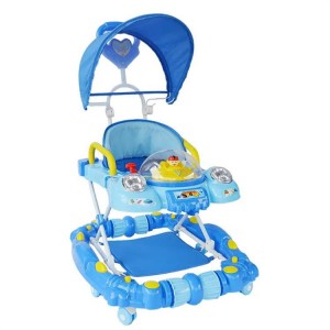 学步儿童彩色高品质塑料婴儿学步车带音乐带蓬学步车