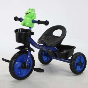 New children&#039;s tricycle factory direct supply bicycle 1-6 year old frog carbon steel PP material single seat tricycle