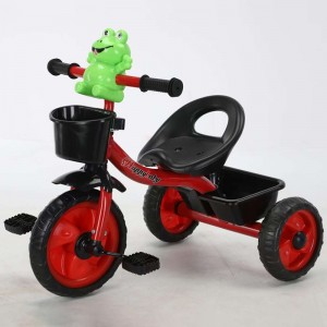 New children&#039;s tricycle factory direct supply bicycle 1-6 year old frog carbon steel PP material single seat tricycle