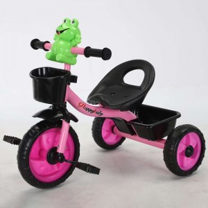 New children&#039;s tricycle factory direct supply bicycle 1-6 year old frog carbon steel PP material single seat tricycle