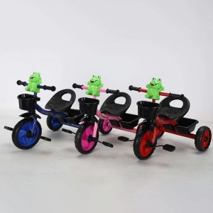 New children&#039;s tricycle factory direct supply bicycle 1-6 year old frog carbon steel PP material single seat tricycle