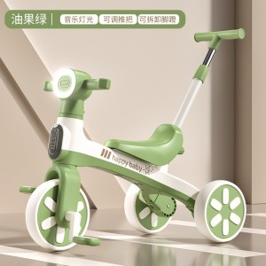 儿童脚踏车三轮车可推可骑可滑三合一多种功能音乐灯光三轮车