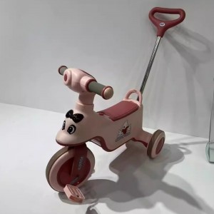 新款儿童三轮车脚踏车带推把 带灯光音乐 2-4岁男宝宝女孩玩具车