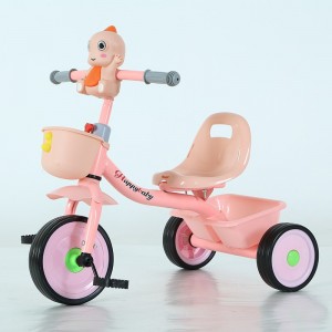 源头工厂儿童玩具恐龙三轮车碳钢玩具车PP材质儿童自行车