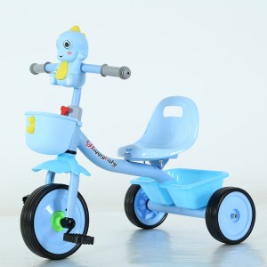 源头工厂儿童玩具恐龙三轮车碳钢玩具车PP材质儿童自行车