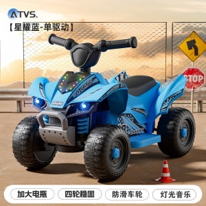 新款儿童沙滩车电动摩托四轮越野灯光音乐充电可坐人宝宝玩具童车