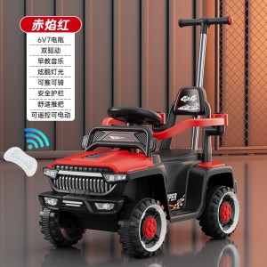 儿童电动车带护栏可推车两用四轮充电多种功能沙滩车可坐人玩具车