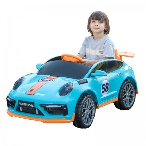 儿童电动四轮警车玩具车保时捷带遥控男女小孩可坐充电童车