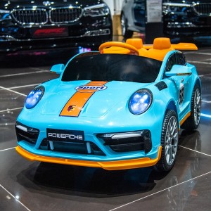 儿童电动四轮警车玩具车保时捷带遥控男女小孩可坐充电童车