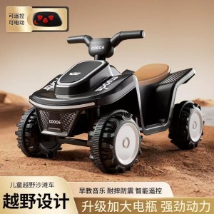 新款儿童电动沙滩车男女孩宝宝1-4岁灯光音乐可坐充电款出口