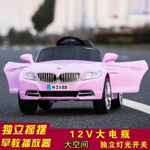 Children&#039;s electric car four-wheel drive off-road remote control car baby battery two-seater swing baby toy car