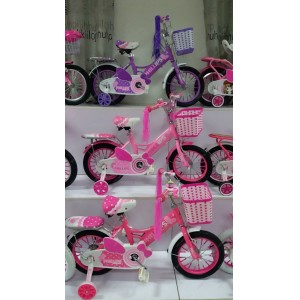 香雪公主 儿童自行车 bike 铁轮 带车篮 带后座 公主自行车