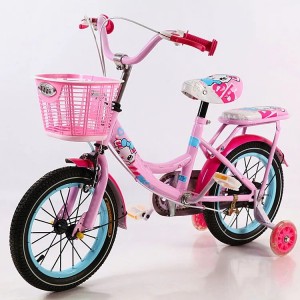 新款彩色标志12 14 16 18英寸儿童自行车3至8岁男童优质PU皮革后座女童