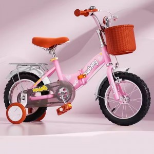带普通踏板和制动线的折叠儿童4轮12 14 16英寸钢自行车适合2-8岁儿童