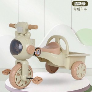 儿童三轮车带斗宝宝脚踏车1-5岁小孩脚蹬三轮可折叠带音乐自行车