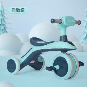 儿童三轮脚踏车骑滑推一体多种功能三轮车音乐灯光滑滑车宝宝手推车