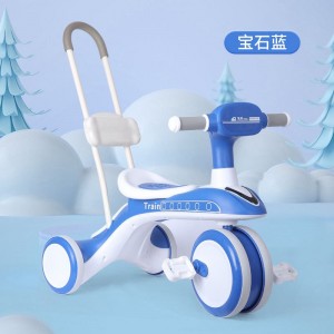 儿童三轮脚踏车骑滑推一体多种功能三轮车音乐灯光滑滑车宝宝手推车