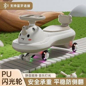 Children&#039;s scooter, anti-rollover, adults can sit on a skate scooter with music, push the baby on a universal wheel