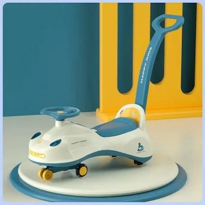 High quality rocking car for kids silent wheel sliding toy with music push handle swing car