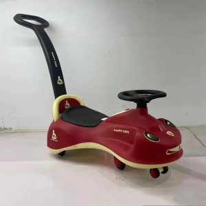 High quality rocking car for kids silent wheel sliding toy with music push handle swing car