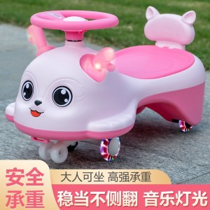 Children&#039;s scooter anti-rollover swing car for 1 to 3 year old boys and girls, silent flash wheel, cartoon creative twist car