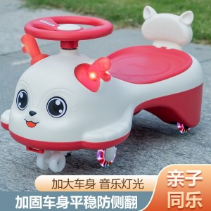 Children&#039;s scooter anti-rollover swing car for 1 to 3 year old boys and girls, silent flash wheel, cartoon creative twist car