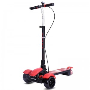 儿童滑板车折叠加大踏板带减震闪光轮3-16岁高度调节加粗