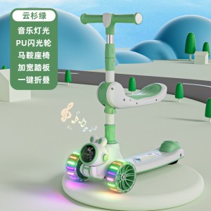 Children&#039;s scooter with seat, 3-in-1, 2-6 year old, can ride, skate, musical, scooter, scooter, yo-yo