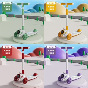 Children&#039;s scooter with seat, 3-in-1, 2-6 year old, can ride, skate, musical, scooter, scooter, yo-yo