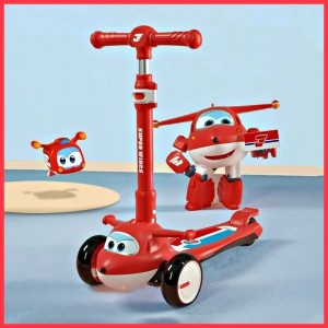 滑板车乐迪小爱动漫卡通可折叠飞机头儿童滑板车卡通滑板车