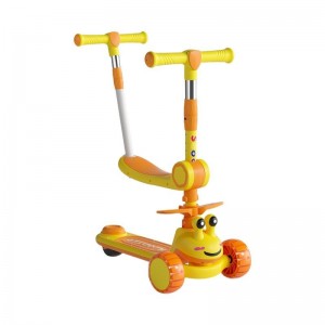 滑板车儿童1-8岁三合一可坐可骑男女孩滑滑车可折叠带音乐灯光