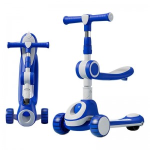 滑板车儿童2-6-8岁可坐可折叠双脚踩踏板二合一滑行车溜溜车