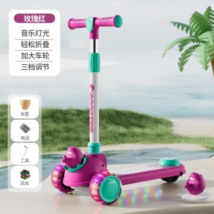 Children&#039;s scooter, 2-14 years old, can ride, can skate, male and female, 2 baby yo-yo, single-foot, 3-in-1 scooter for kids