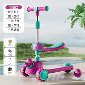 Children&#039;s scooter, 2-14 years old, can ride, can skate, male and female, 2 baby yo-yo, single-foot, 3-in-1 scooter for kids