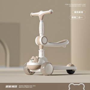 儿童滑板车1-3-6-12岁宝宝三合一音乐灯光滑滑车滑板车带座滑板车