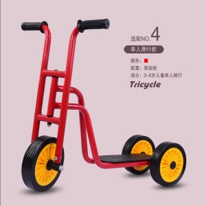 厂家直供幼教平衡车趣味单人三轮车双人脚行车儿童健身器材