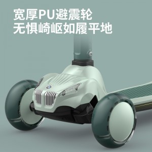 儿童滑板车发光音乐悍马宽轮带灯带座椅免安装3—6—8岁新款