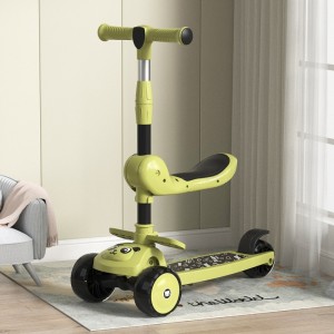 儿童滑板车1-3-6-8岁男女宝宝折叠闪光大轮溜溜车小孩滑滑车