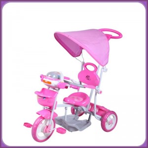 良好的婴儿手推车三轮车婴儿带篷手推车三轮推车头灯三轮车