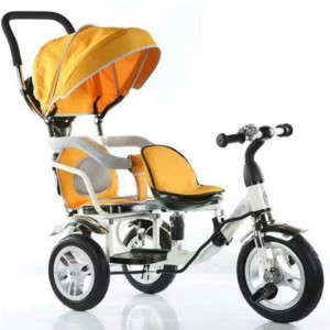 新款儿童三轮车脚踏车小孩单车厂家直供儿童双人三轮车