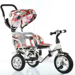 新款儿童三轮车脚踏车小孩单车厂家直供儿童双人三轮车