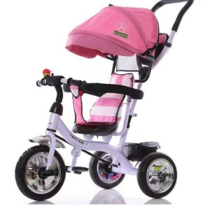 儿童三轮脚踏车婴儿手推车童车宝宝小三轮儿童四合一厂家供货