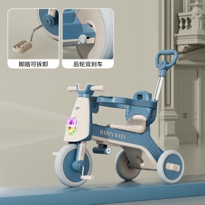 儿童三轮车脚踏车多种功能带推手1-3-6岁宝宝推车婴幼儿小孩手推车