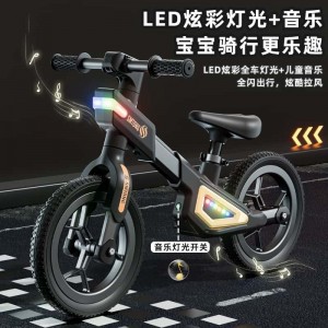 Children&#039;s balance bike, no pedals, 2-3-68 year old baby riding scooter, boys and girls, bicycle with music and light