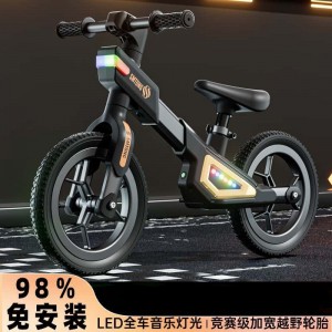 Children&#039;s balance bike, no pedals, 2-3-68 year old baby riding scooter, boys and girls, bicycle with music and light