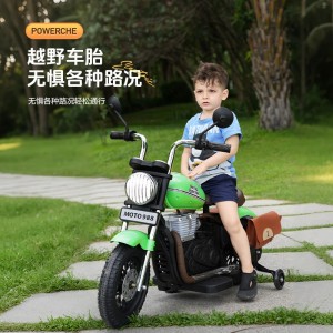儿童电动车摩托车宝宝两轮越野车男女小孩复古哈雷玩具车可坐大人